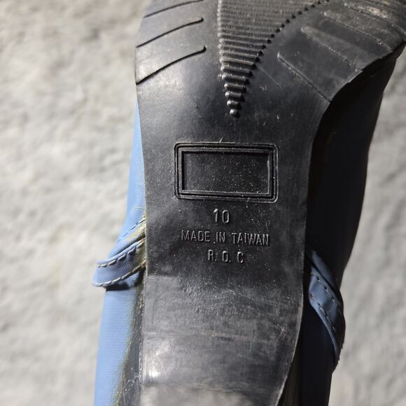 RDC Vintage 80s Womens Size 9 Sky Blue Waterproof Sherpa Lined 3 Inch Heel Boots - Picture 10 of 10